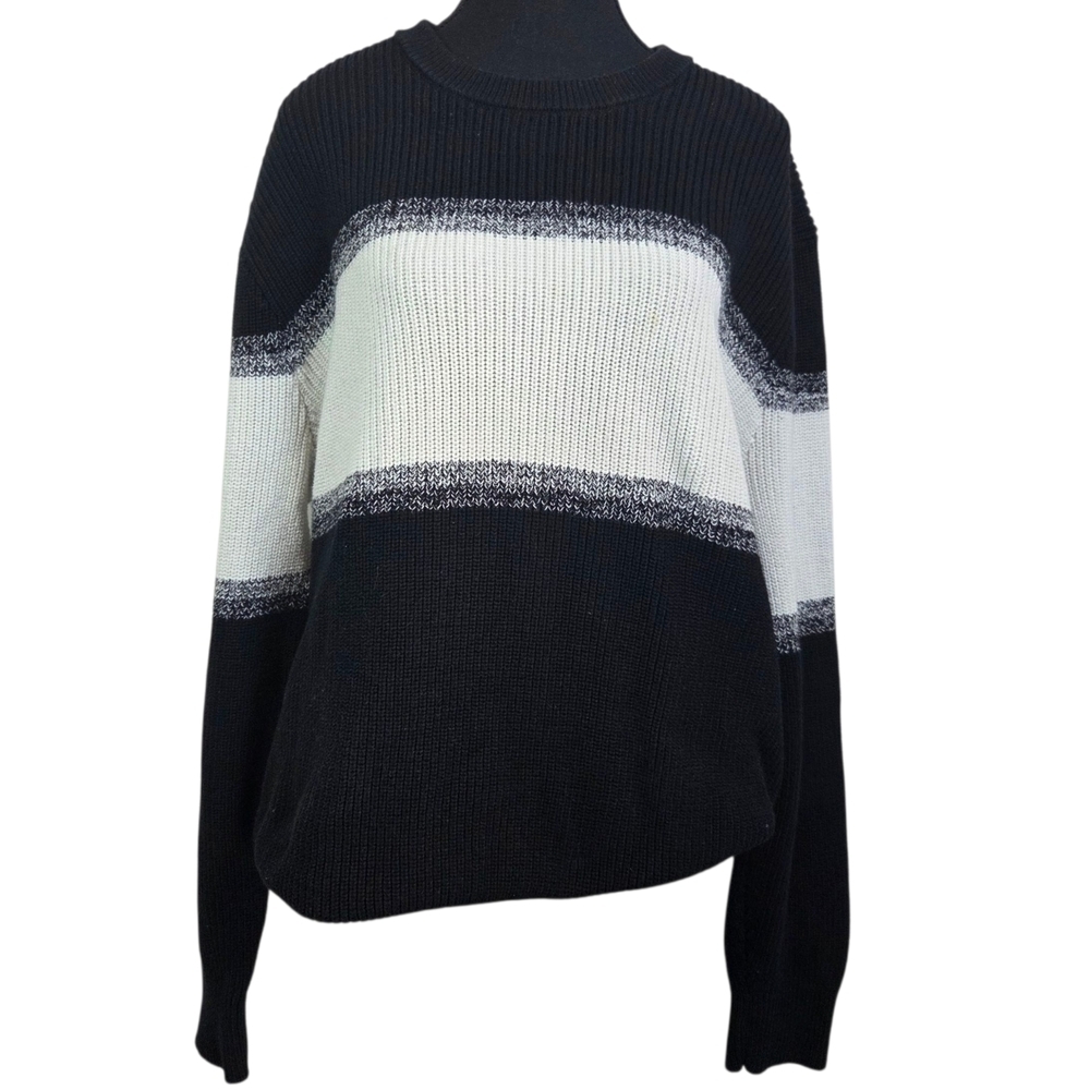 GAP Men's Black and White Colorblock Sweater Size XL
